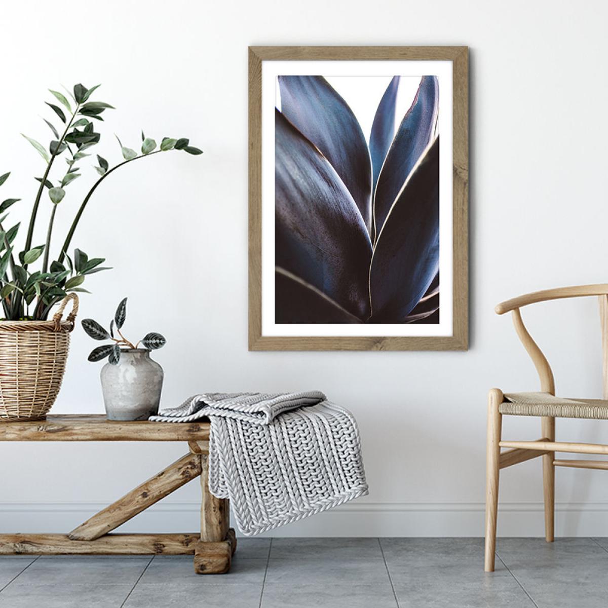 Blue Agave Art Print Oak Frame – image 4