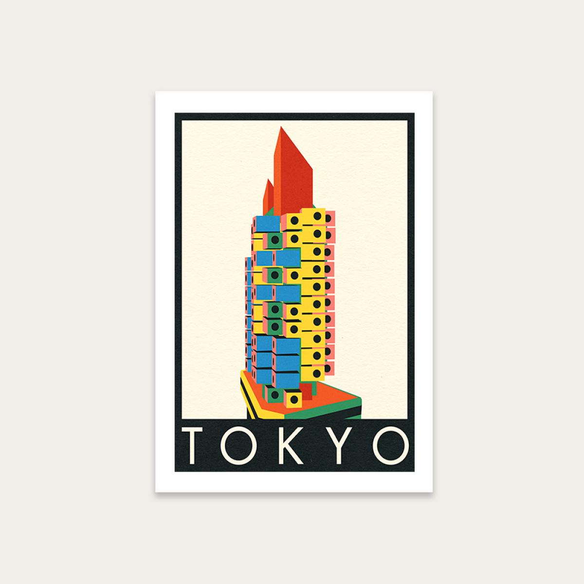 Tokyo Capsule Tower Art Print Unframed