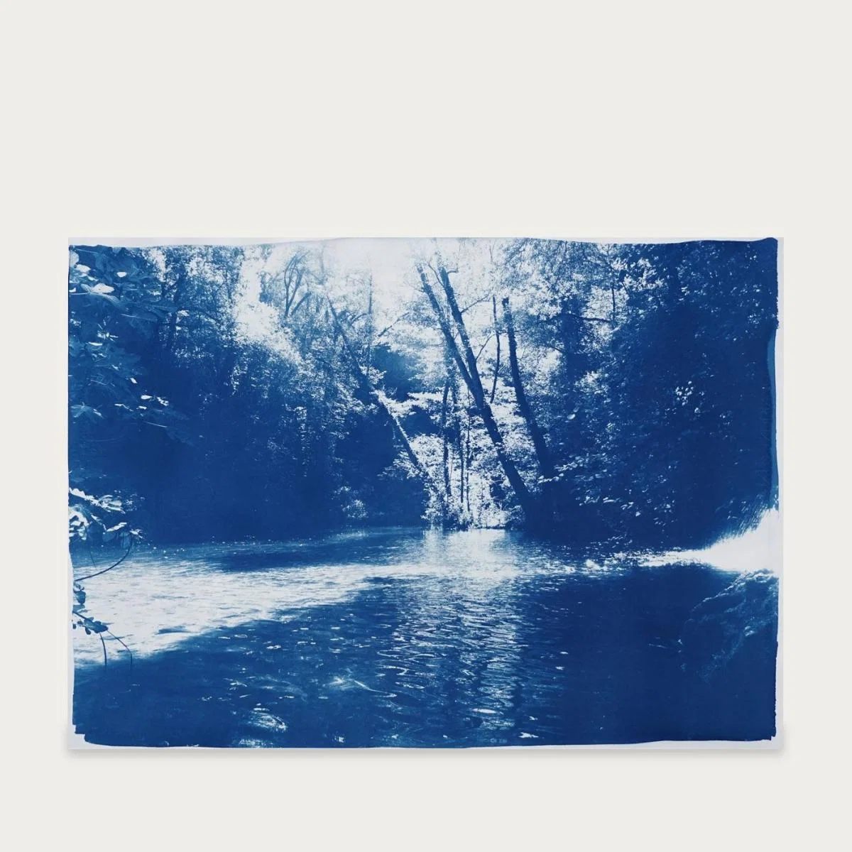 Scandinavian Enchanted Forest Handmade Cyanotype Art Print – image 1