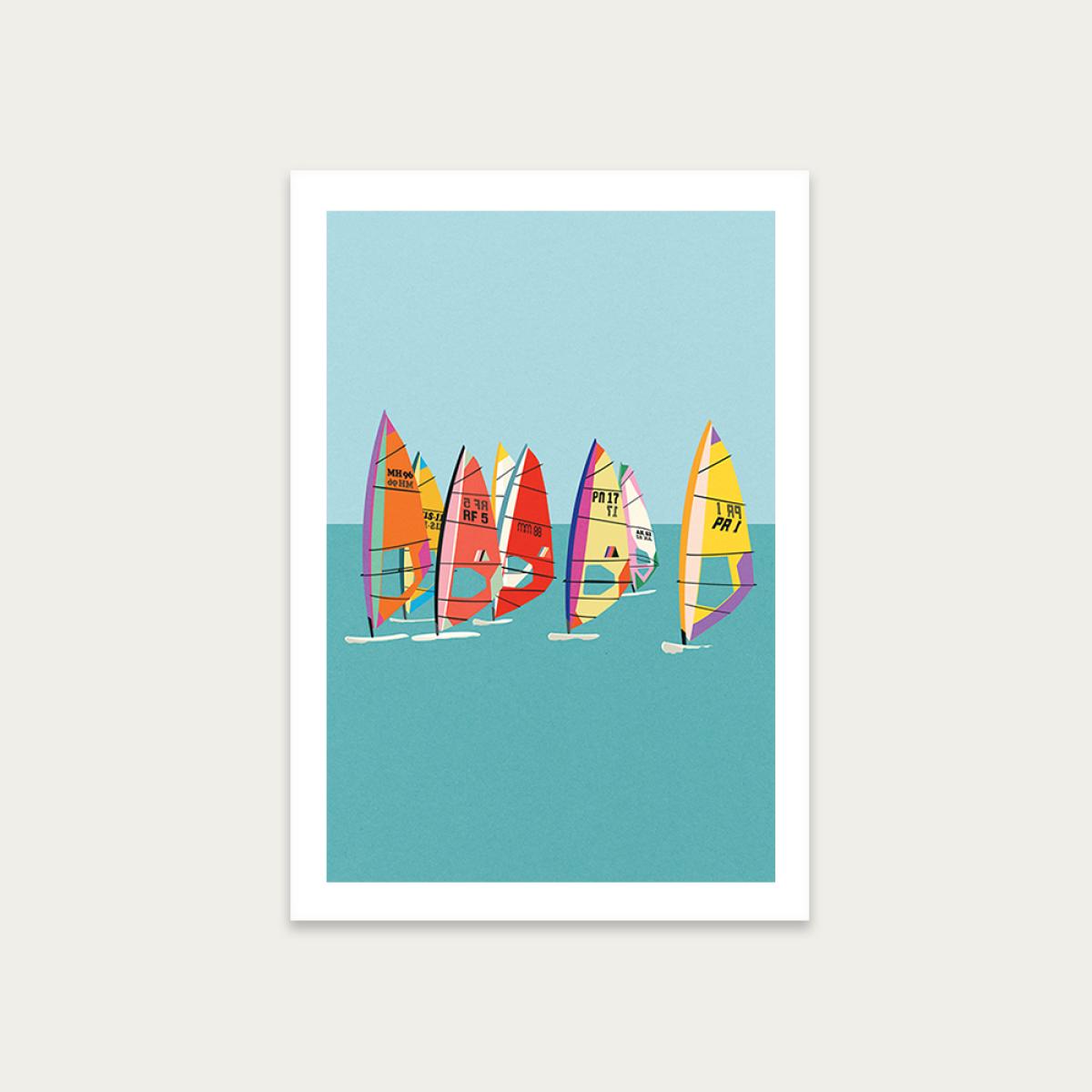 Baltic Sea Windsurfing Art Print Unframed