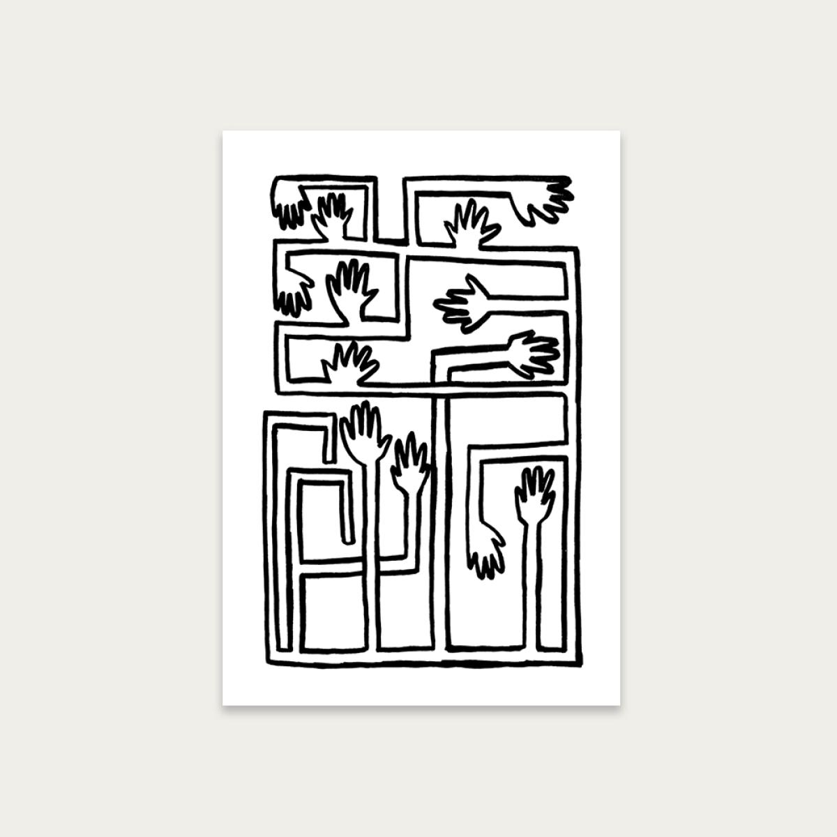 Hand Salad Art Print Unframed