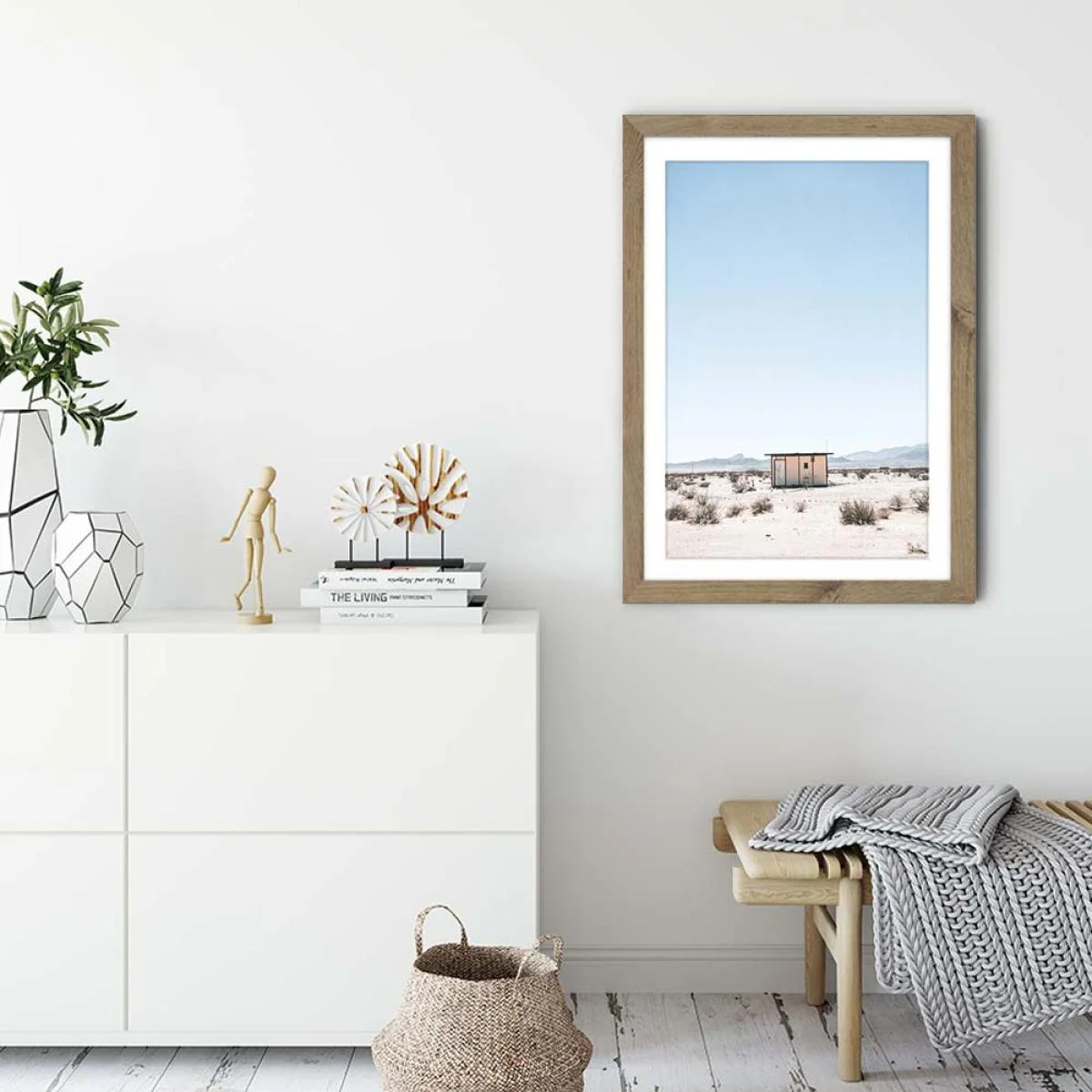 Desert House Art Print Oak Frame – image 3