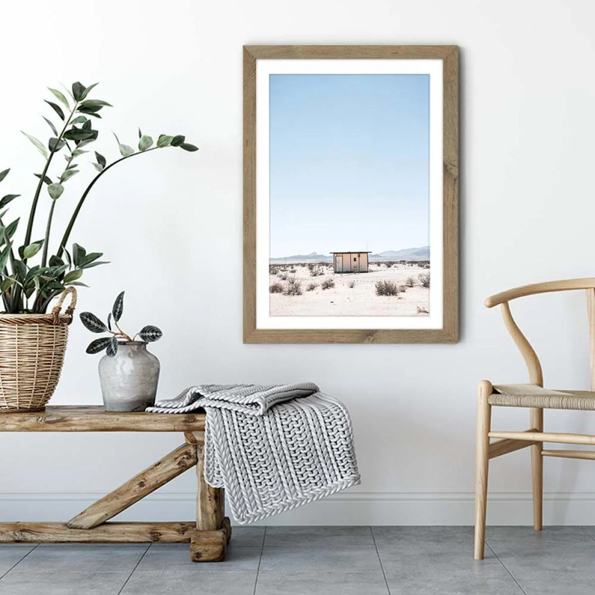 Desert House Art Print Oak Frame – image 4