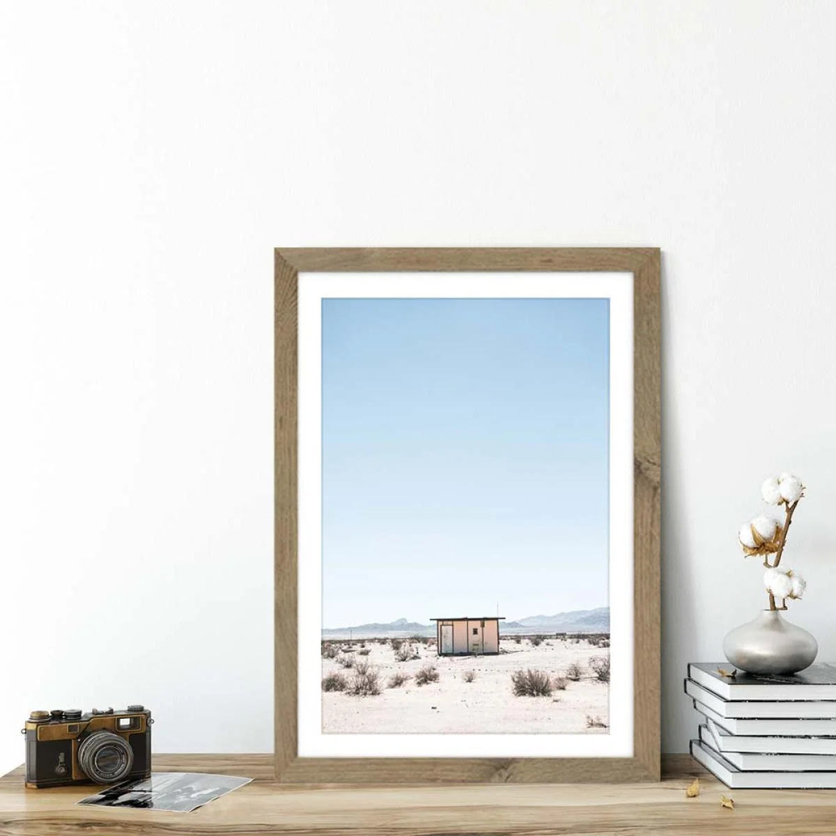 Desert House Art Print Oak Frame – image 5