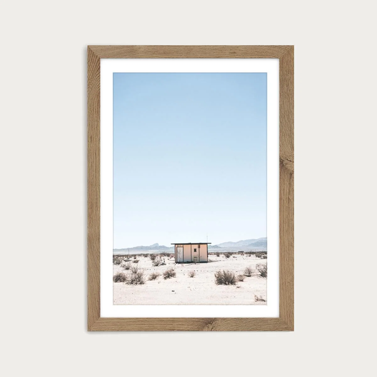 Desert House Art Print Oak Frame – image 1