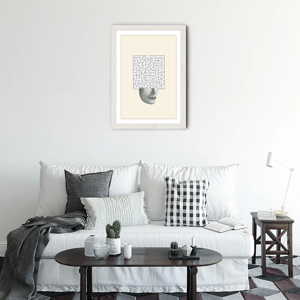 Puzzled Art Print White Frame – image 2