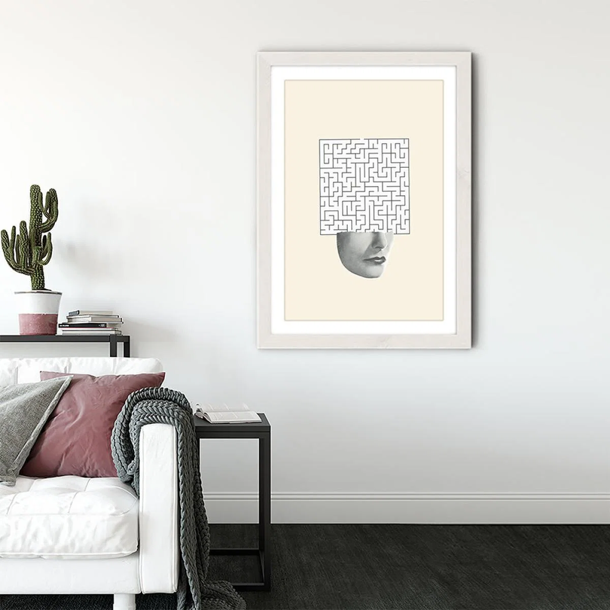 Puzzled Art Print White Frame – image 4