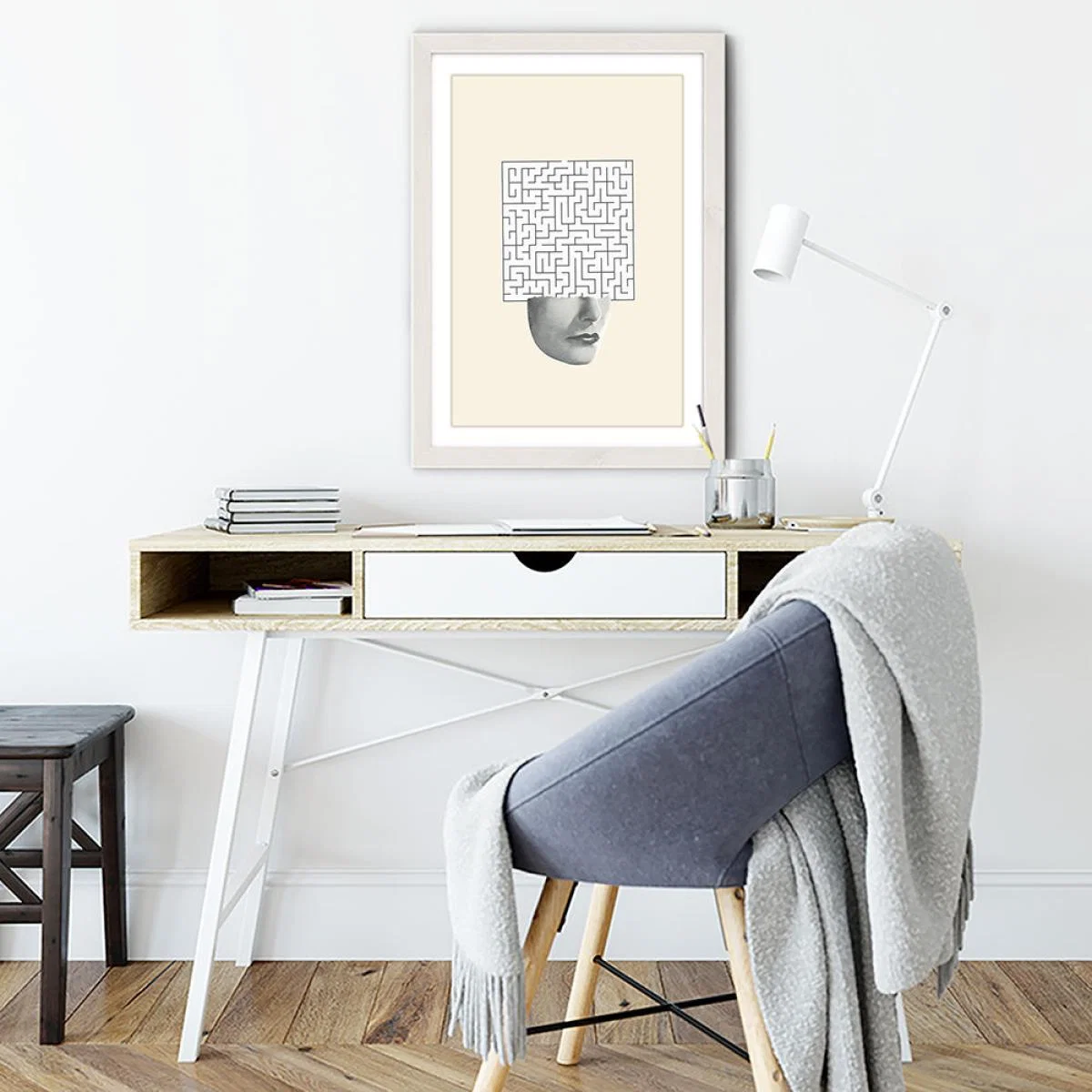 Puzzled Art Print White Frame – image 5