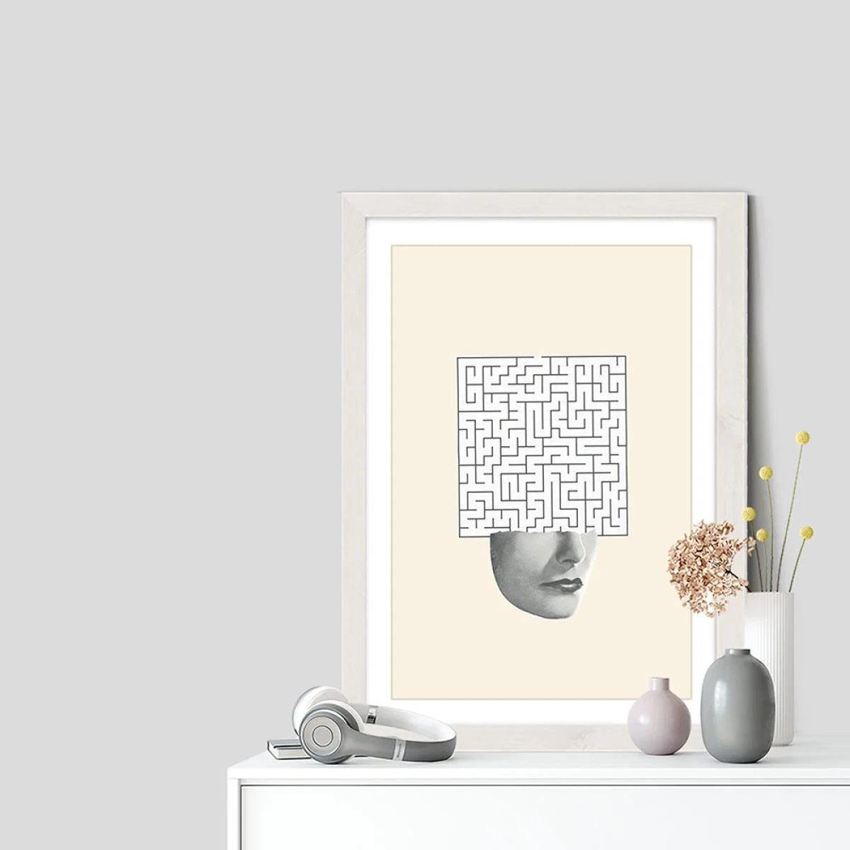 Puzzled Art Print White Frame – image 7