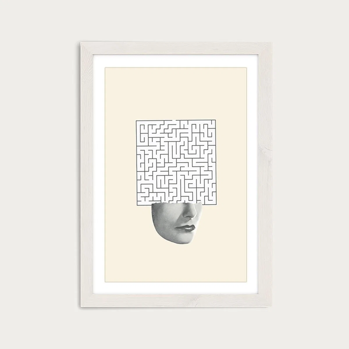 Puzzled Art Print White Frame – image 1