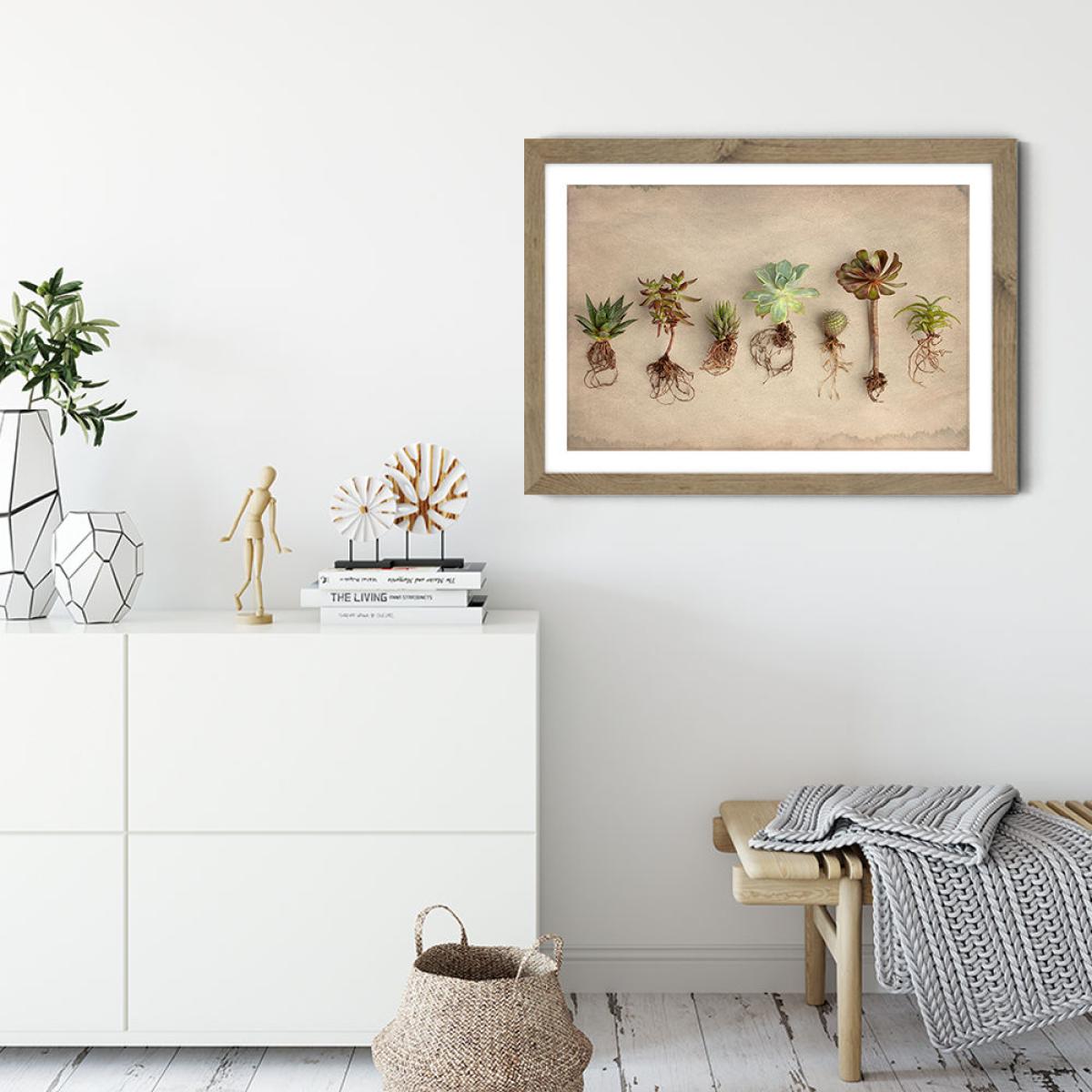 Succulent Study 9 Art Print Oak Frame – image 4
