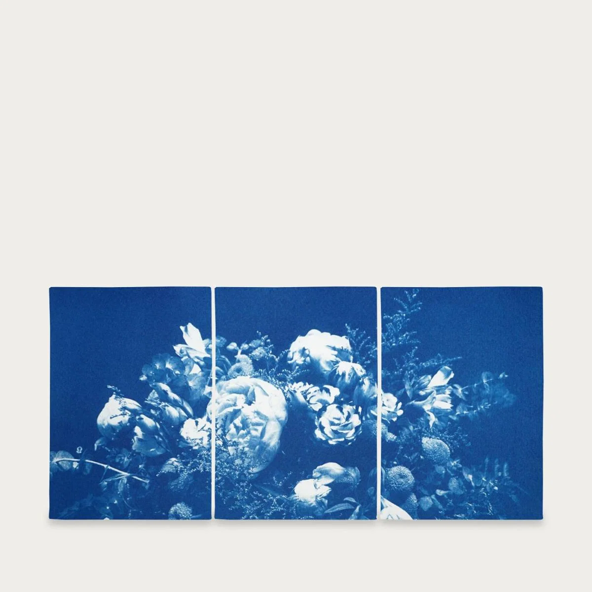 Large Flower Bouquet Handmade Cyanotype Art Print – image 1