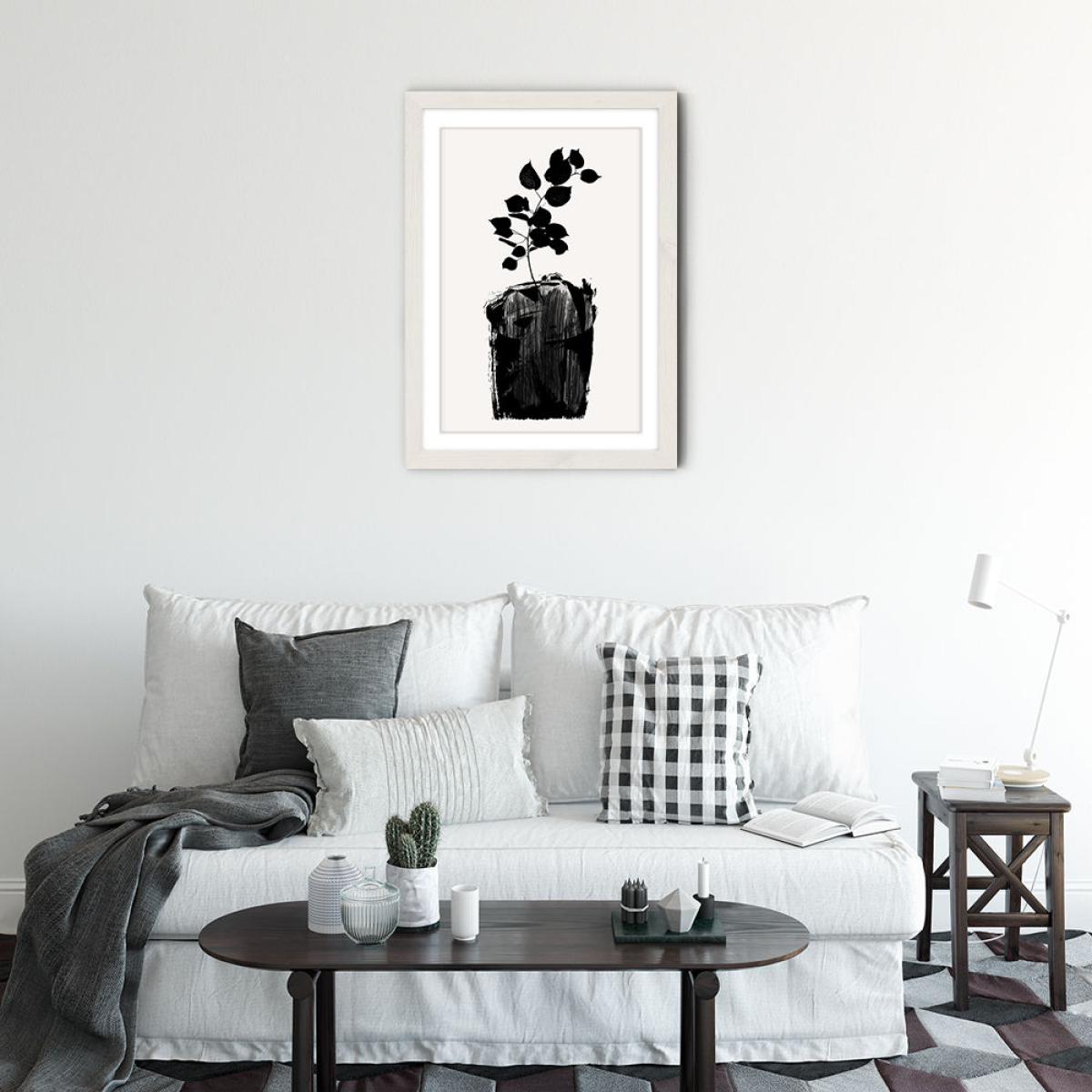 Scabiosa Art Print White Frame – image 2