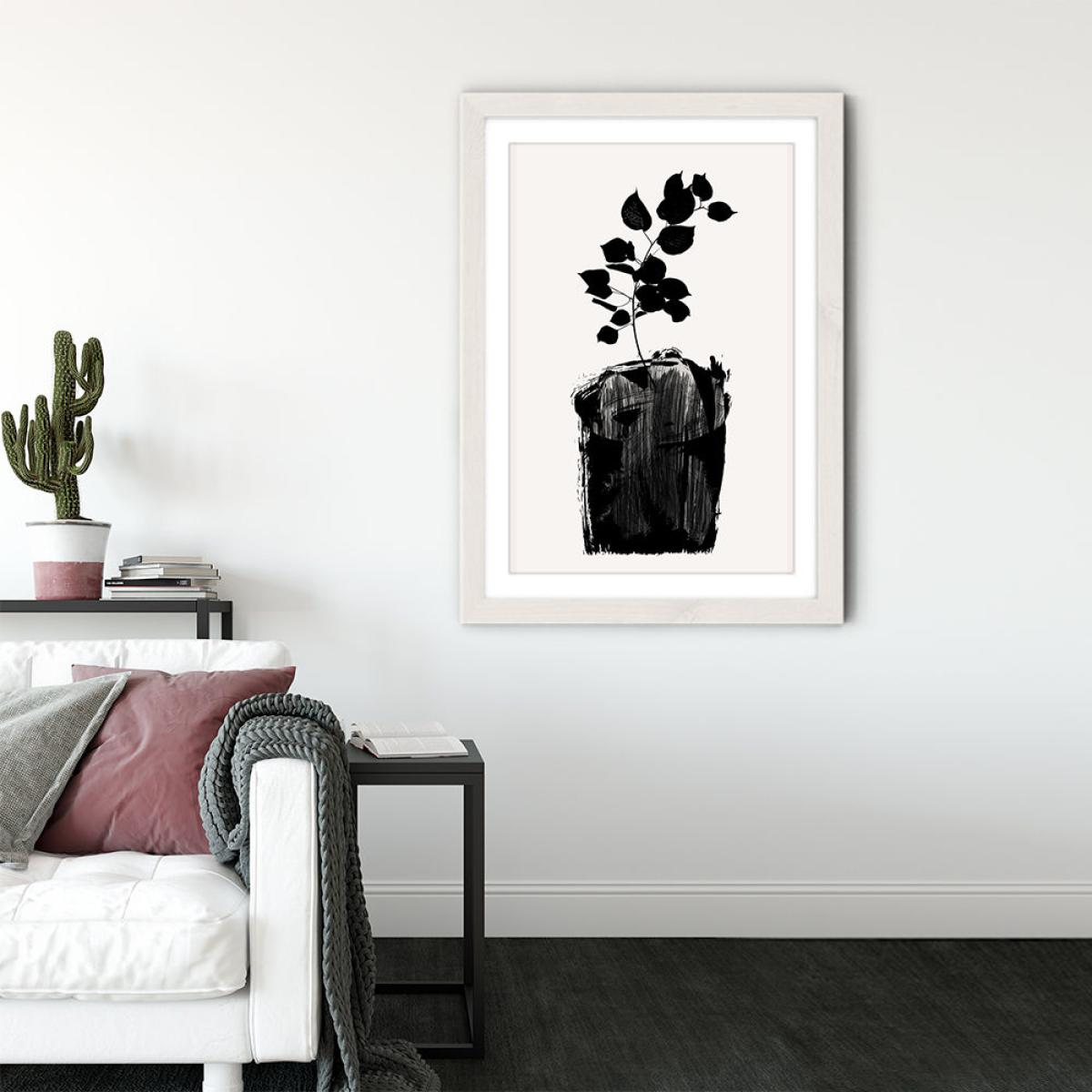 Scabiosa Art Print White Frame – image 3