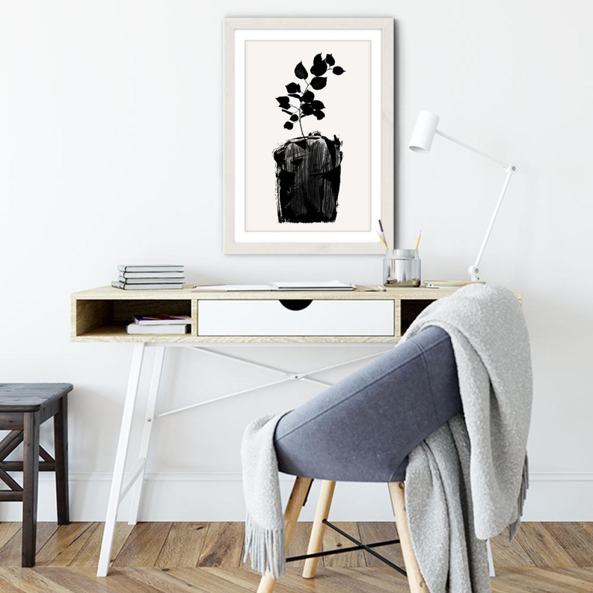 Scabiosa Art Print White Frame – image 5