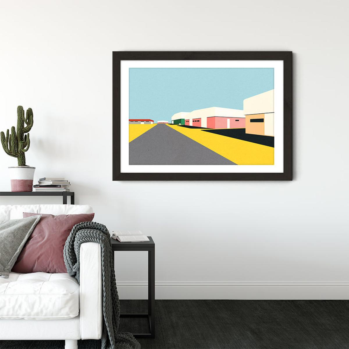 Desert Warehouses Art Print Black Frame – image 2
