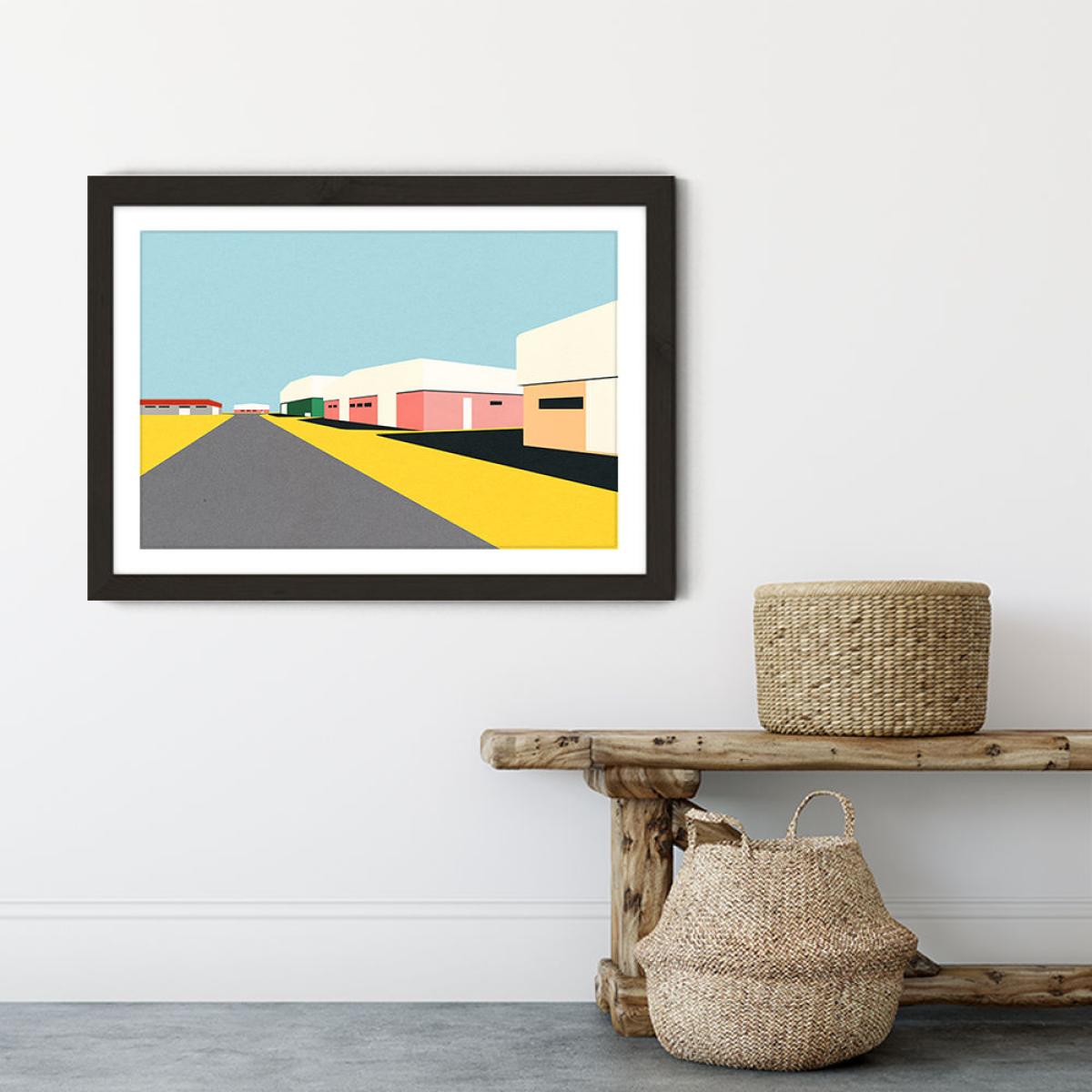 Desert Warehouses Art Print Black Frame – image 4