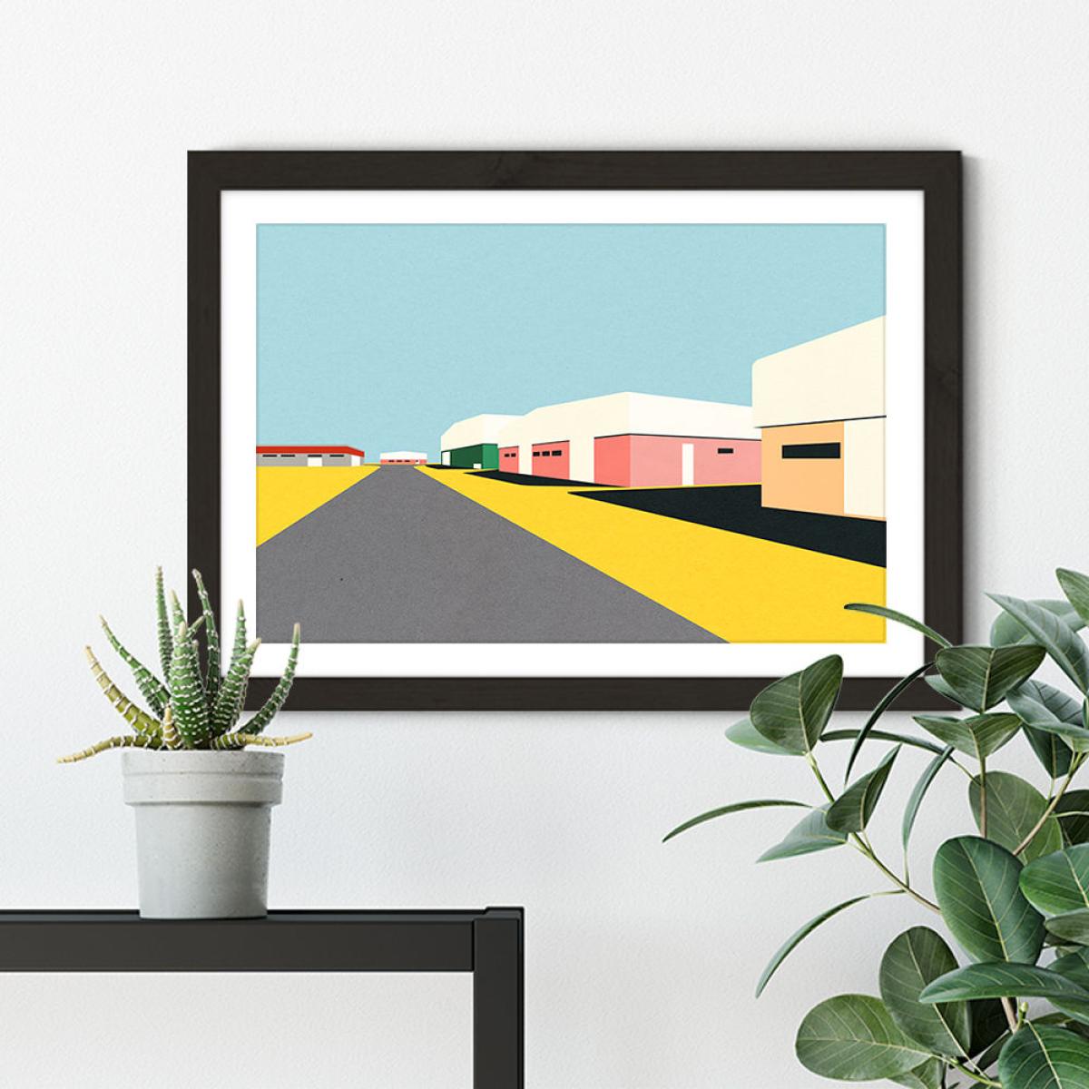 Desert Warehouses Art Print Black Frame – image 5