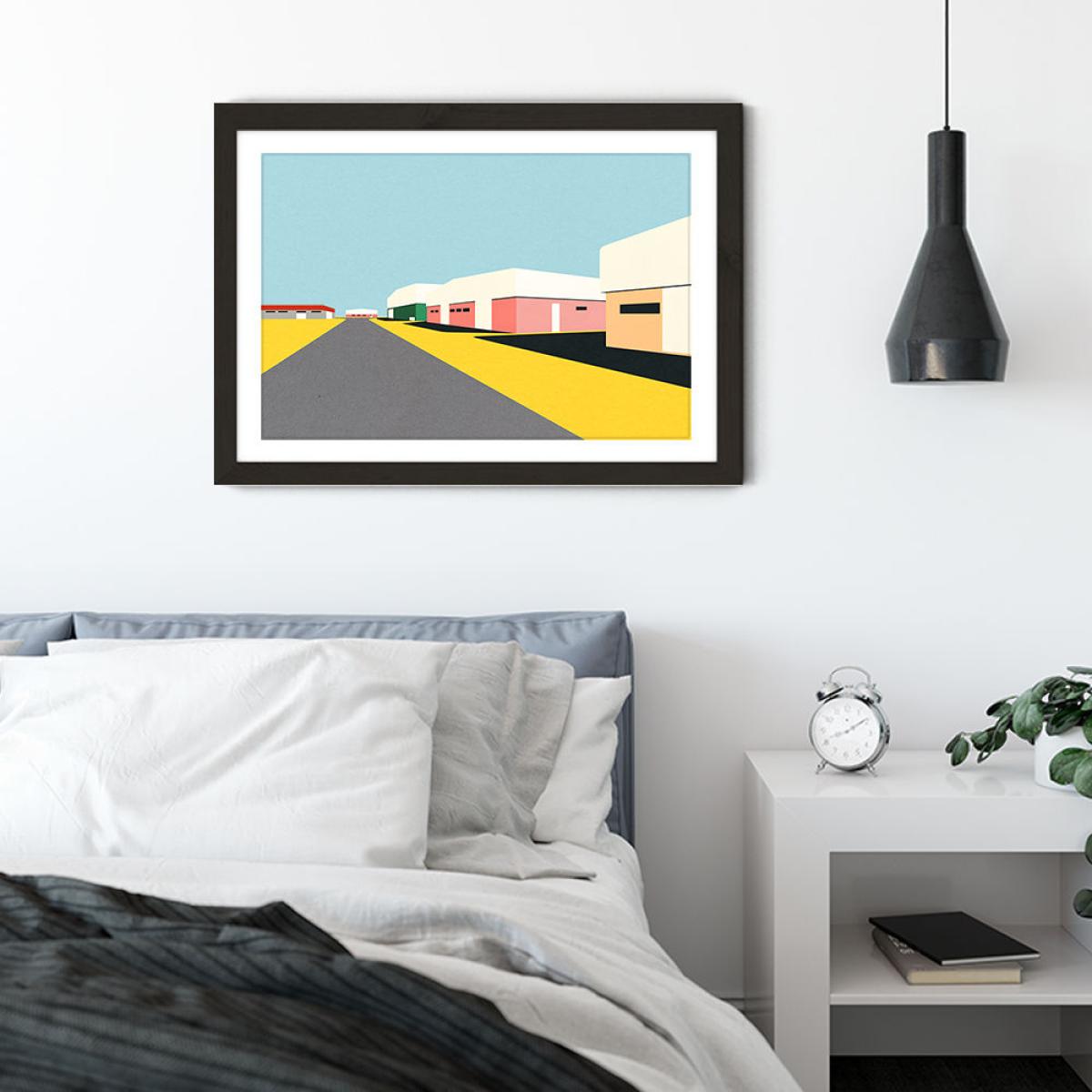 Desert Warehouses Art Print Black Frame – image 6