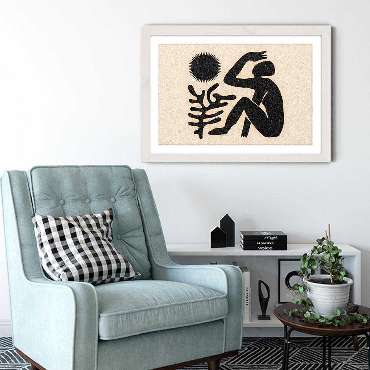 Blinding Sun Art Print White Frame – image 4