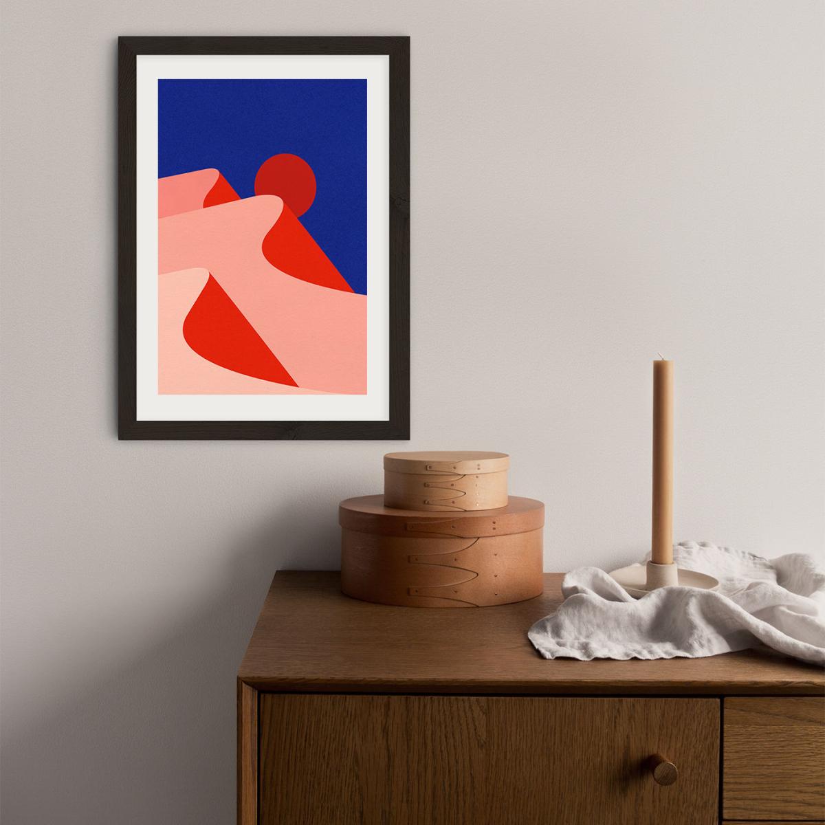 Sunset Desert Art Print Black Frame – image 3