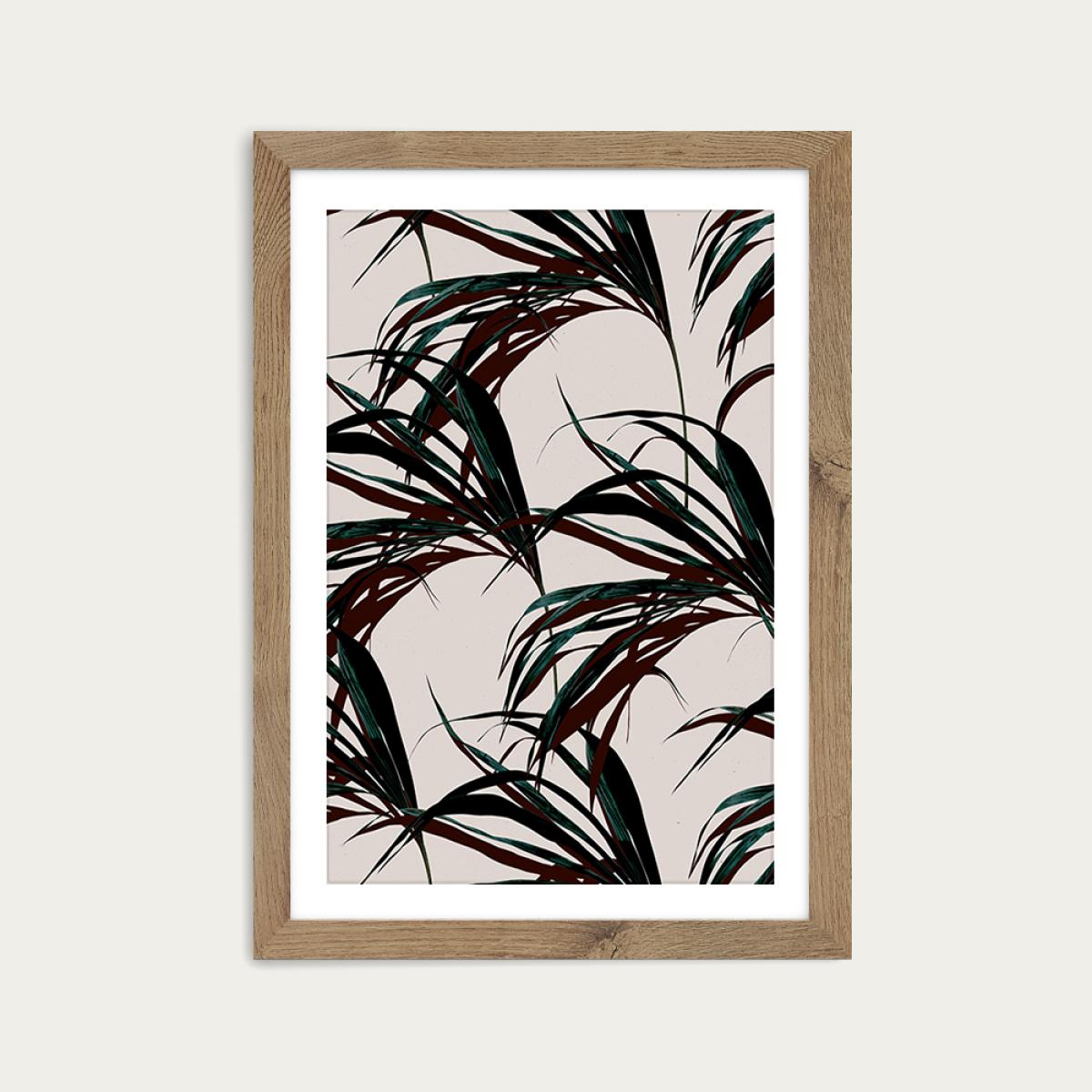 Tropical No. 7 Art Print Oak Frame – image 1