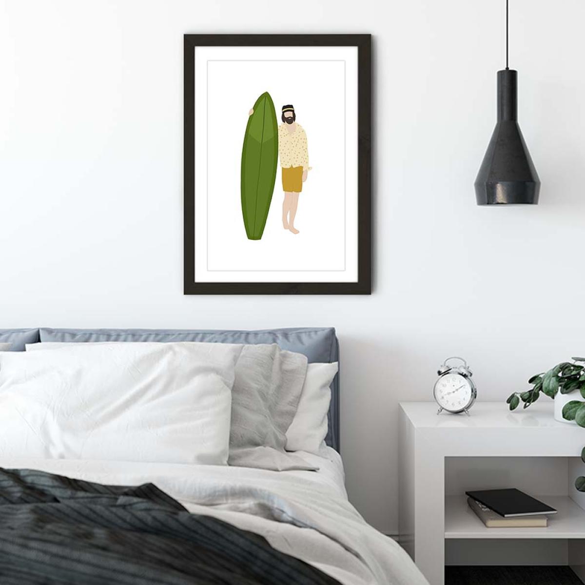 Gyspy Surfer Art Print Black Frame – image 5