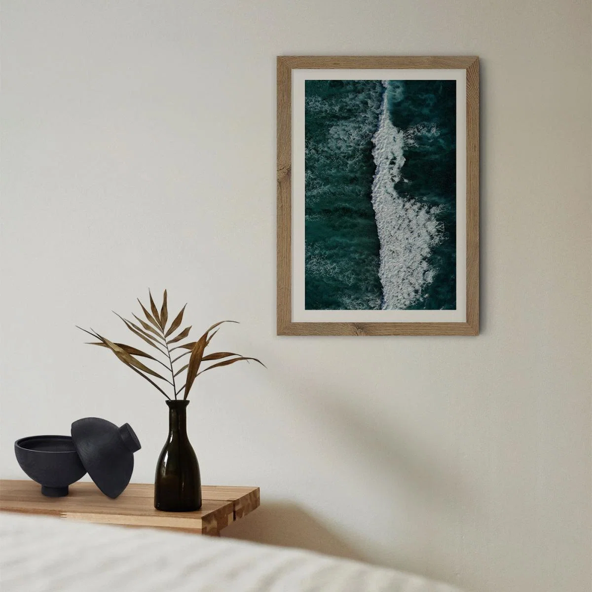 The Radiant Blue of the Ocean Waves Art Print Oak Frame – image 11