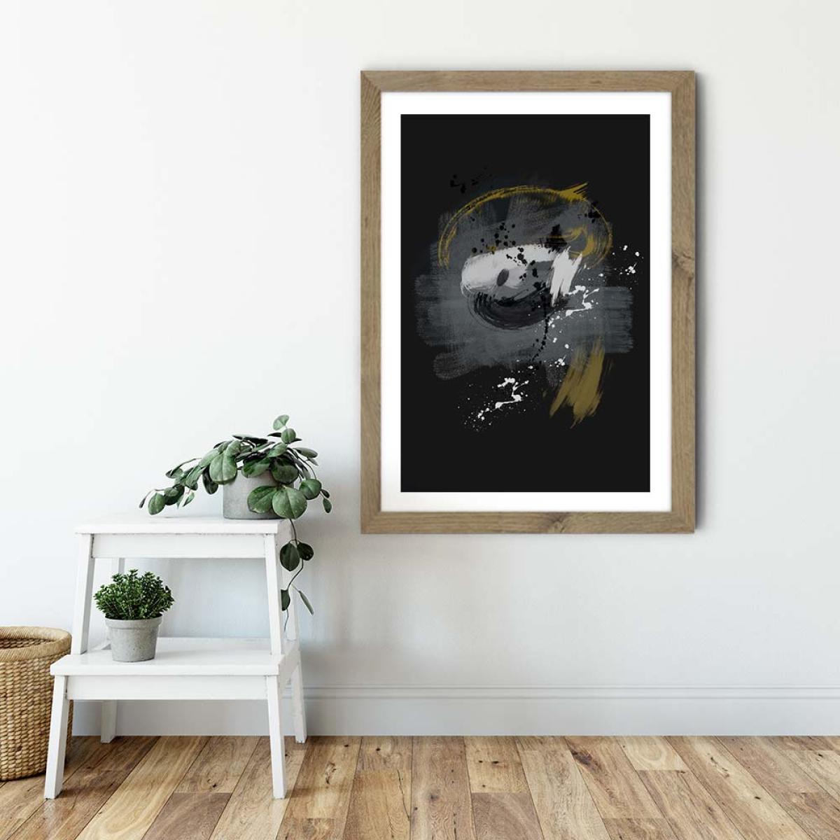 Schreiber Abstract No.3 Art Print Oak Frame – image 2