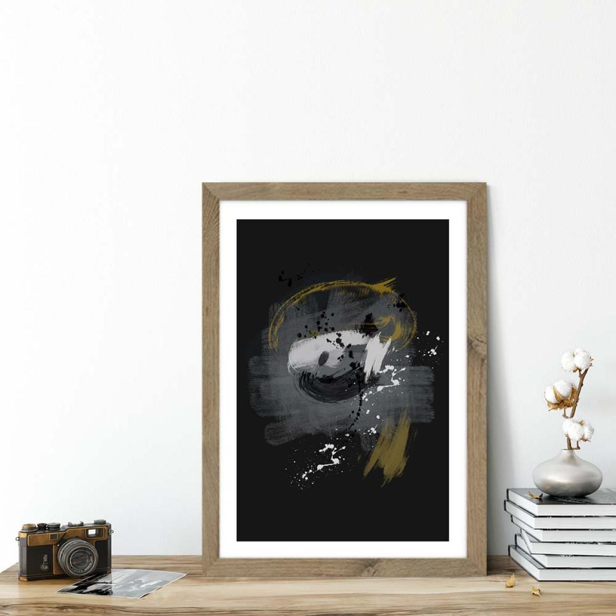 Schreiber Abstract No.3 Art Print Oak Frame – image 3