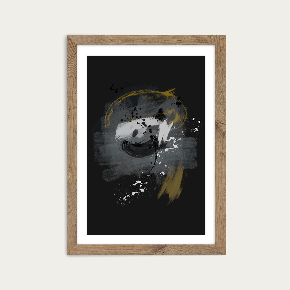 Schreiber Abstract No.3 Art Print Oak Frame – image 1