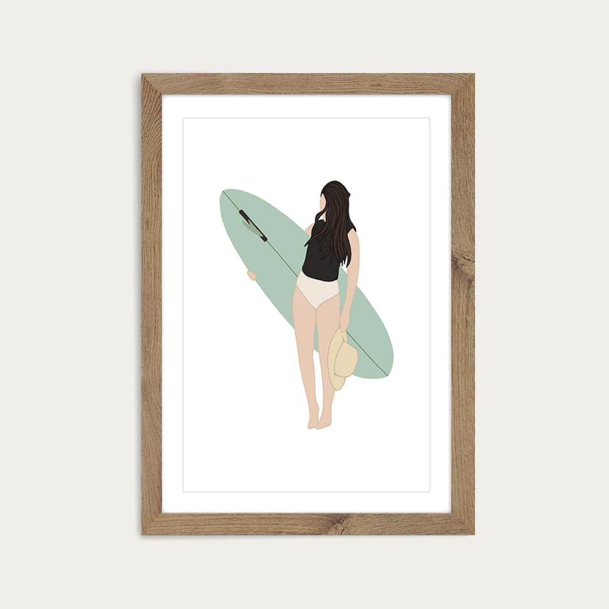 Kimkim Art Print Oak Frame – image 1