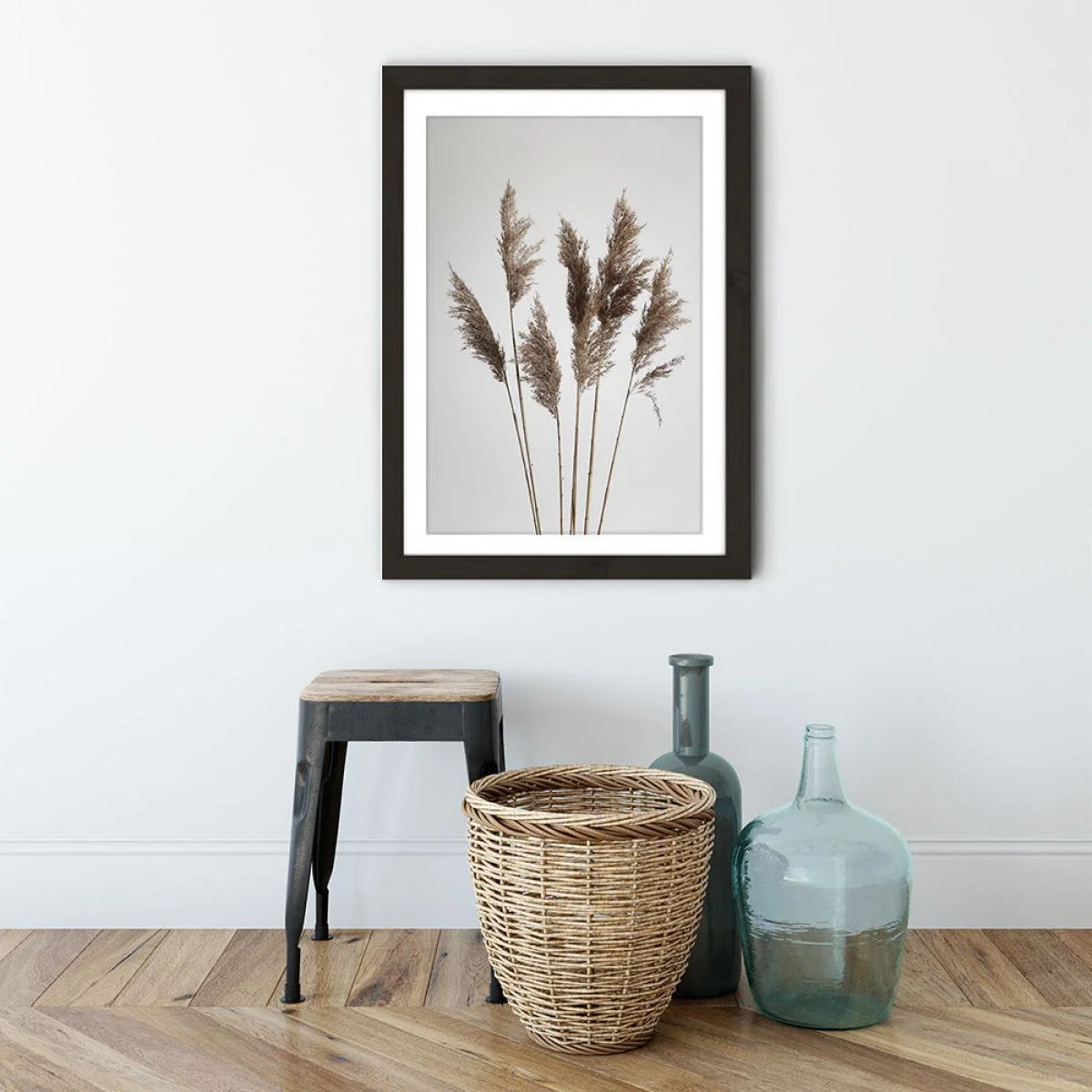 Natural Pampas Reed Art Print Black Frame – image 5