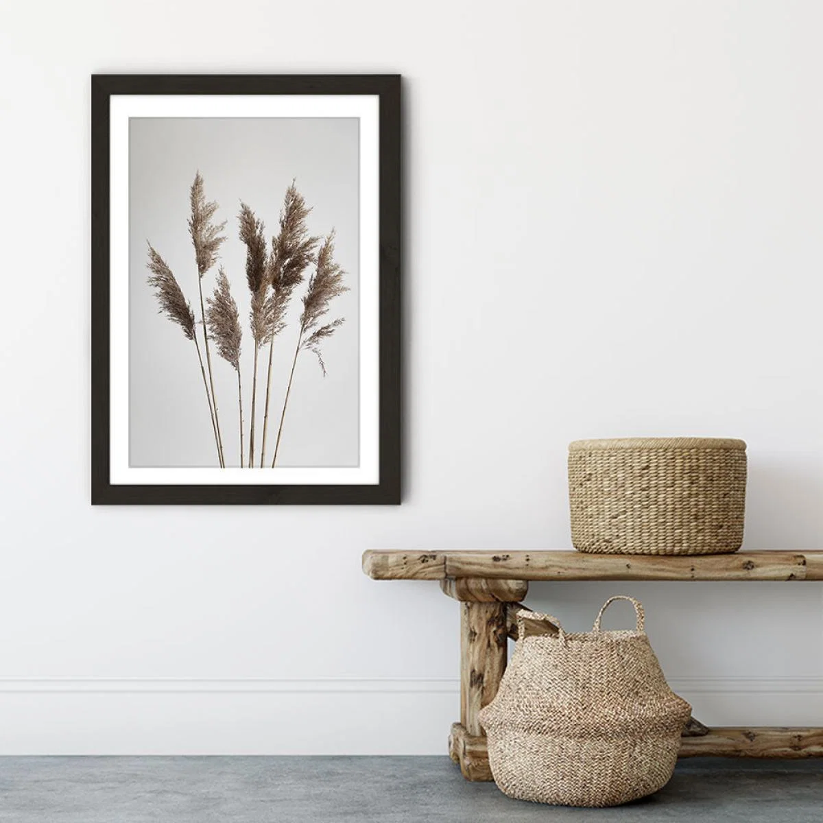Natural Pampas Reed Art Print Black Frame – image 6