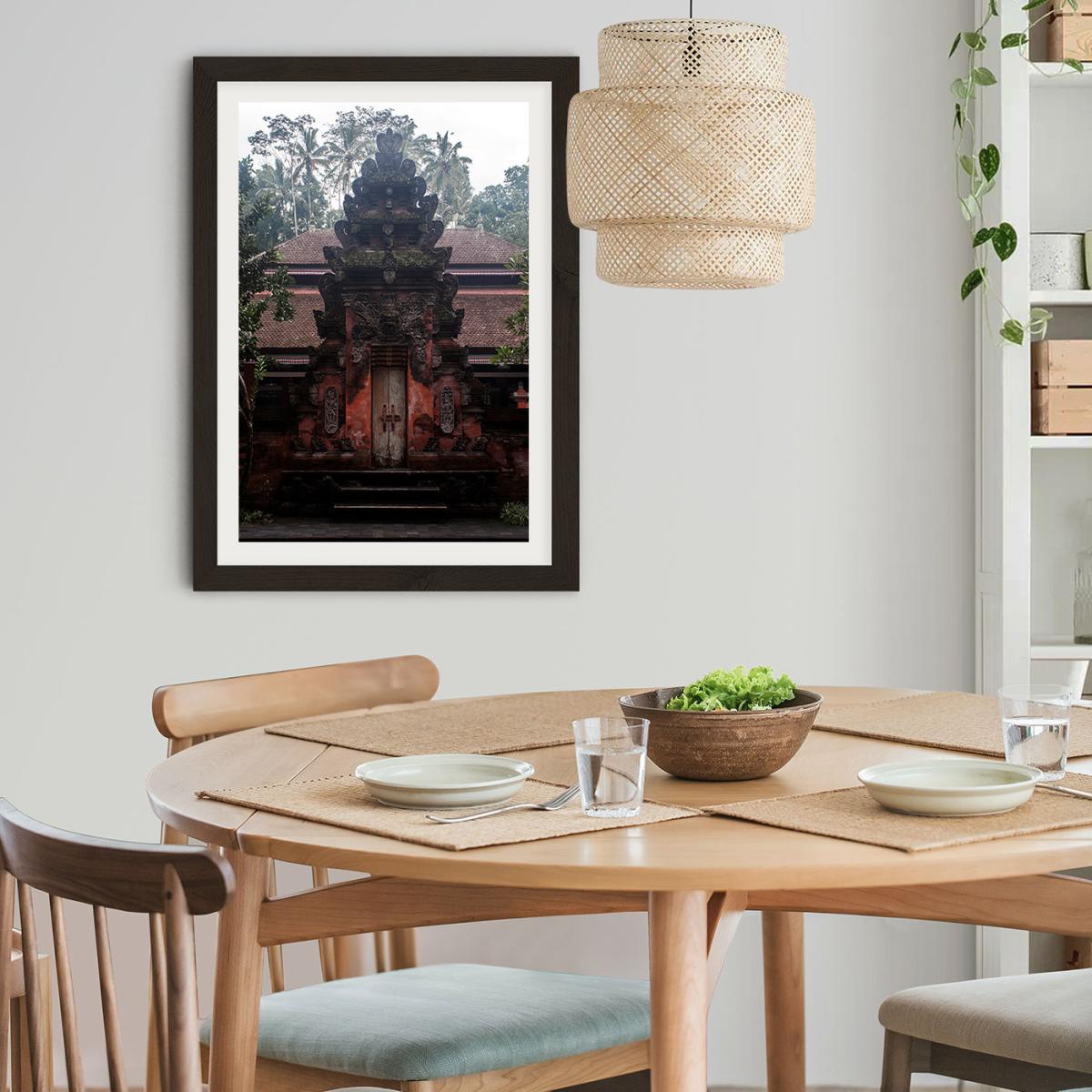 Bali Hindu Tempels and Palms Art Print Black Frame – image 10