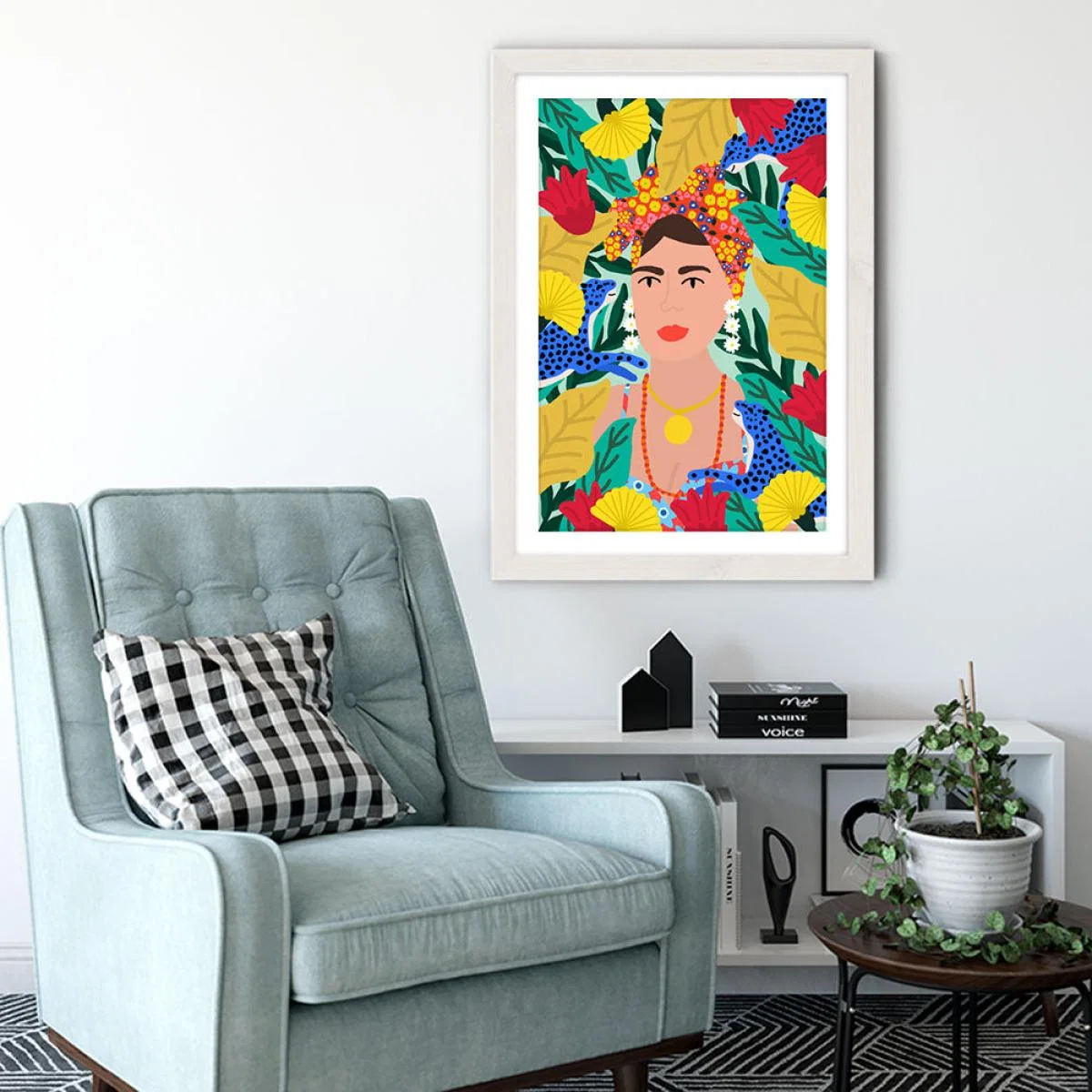 Colorful Girl Art Print White Frame – image 4