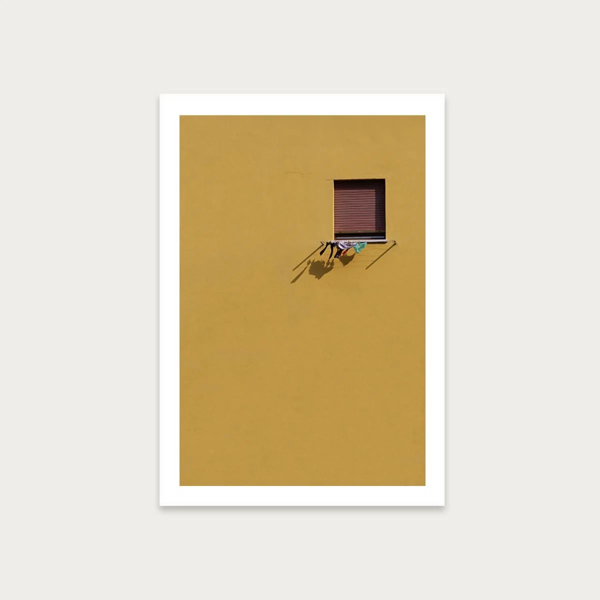 Yellow Wall Laundry Art Print Unframed