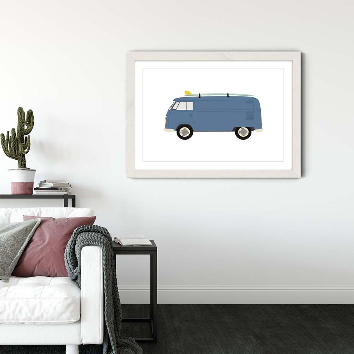 Bus Art Print White Frame – image 3