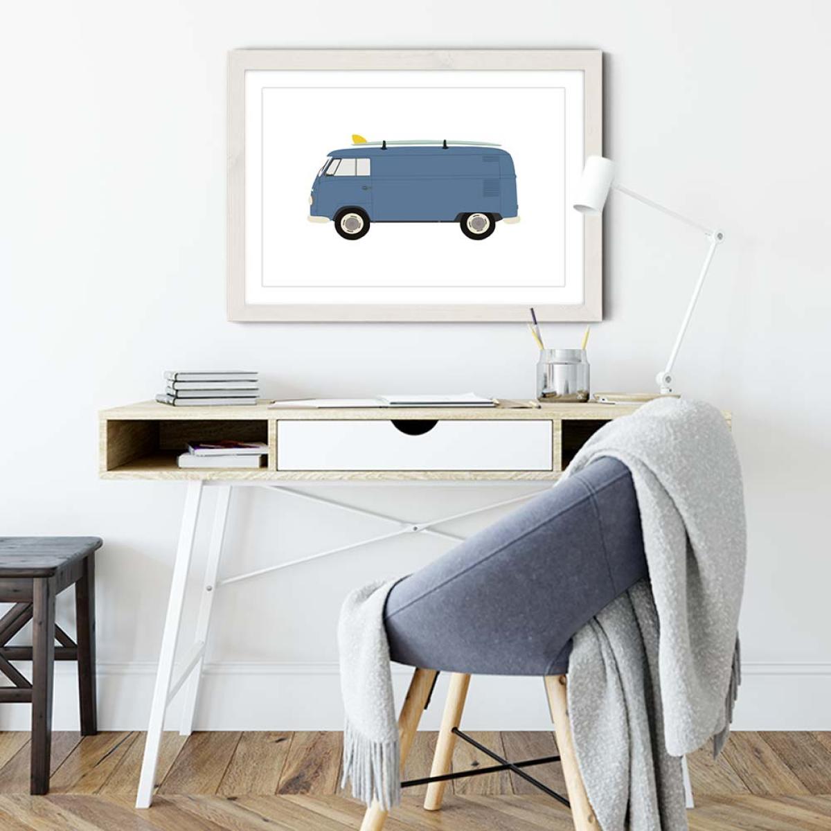 Bus Art Print White Frame – image 5
