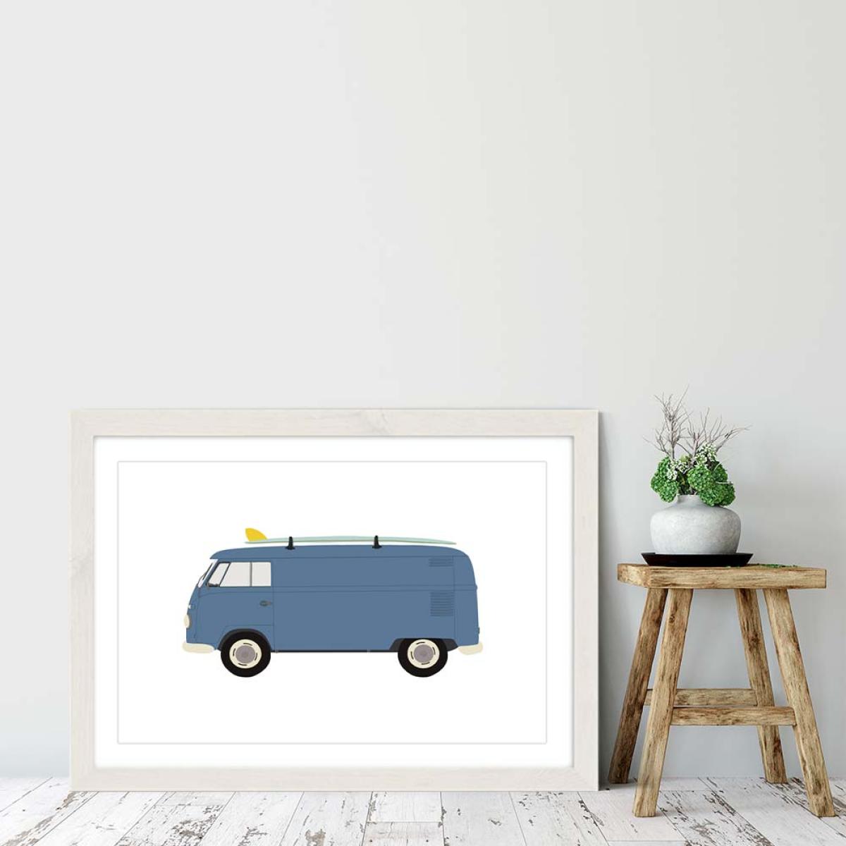 Bus Art Print White Frame – image 6