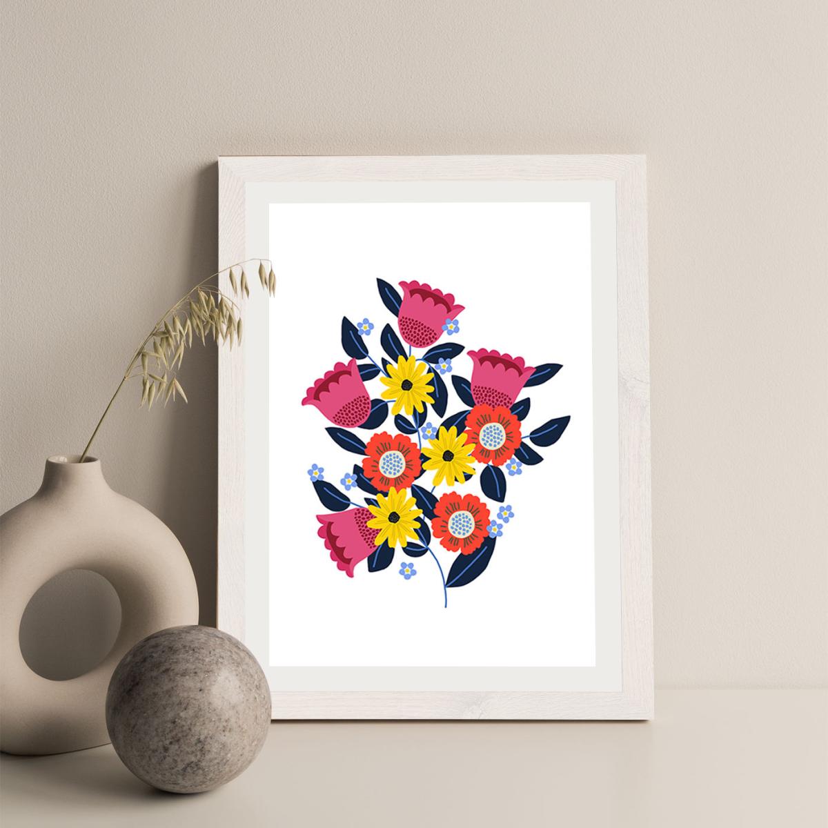 Spring Flowers Art Print White Frame – image 2
