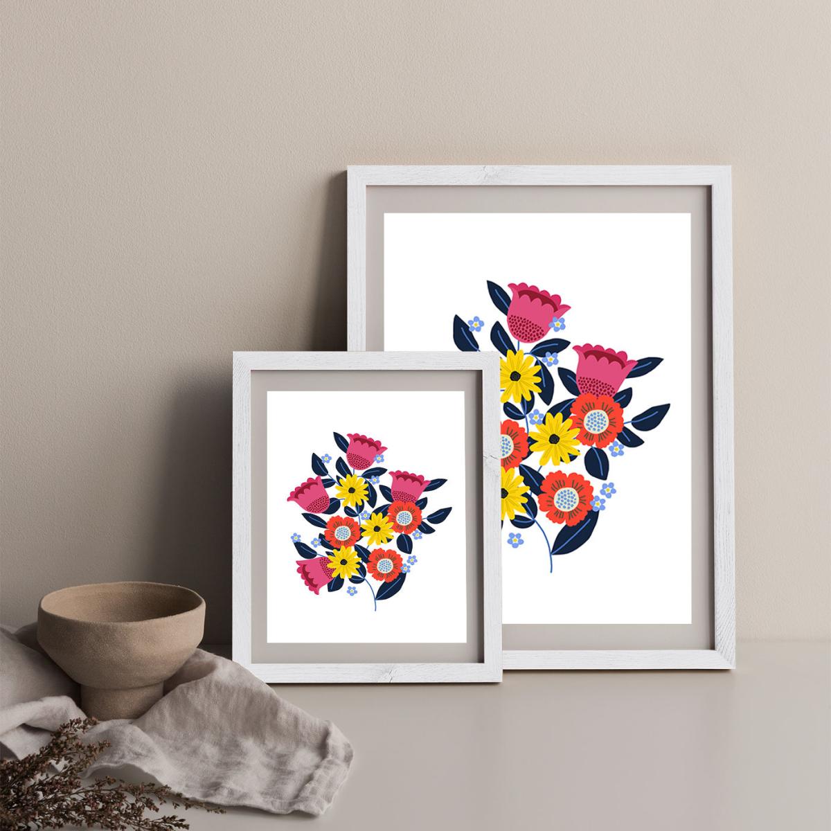 Spring Flowers Art Print White Frame – image 11