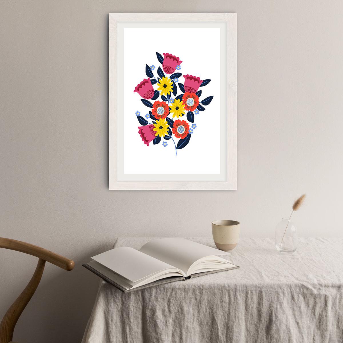 Spring Flowers Art Print White Frame – image 3