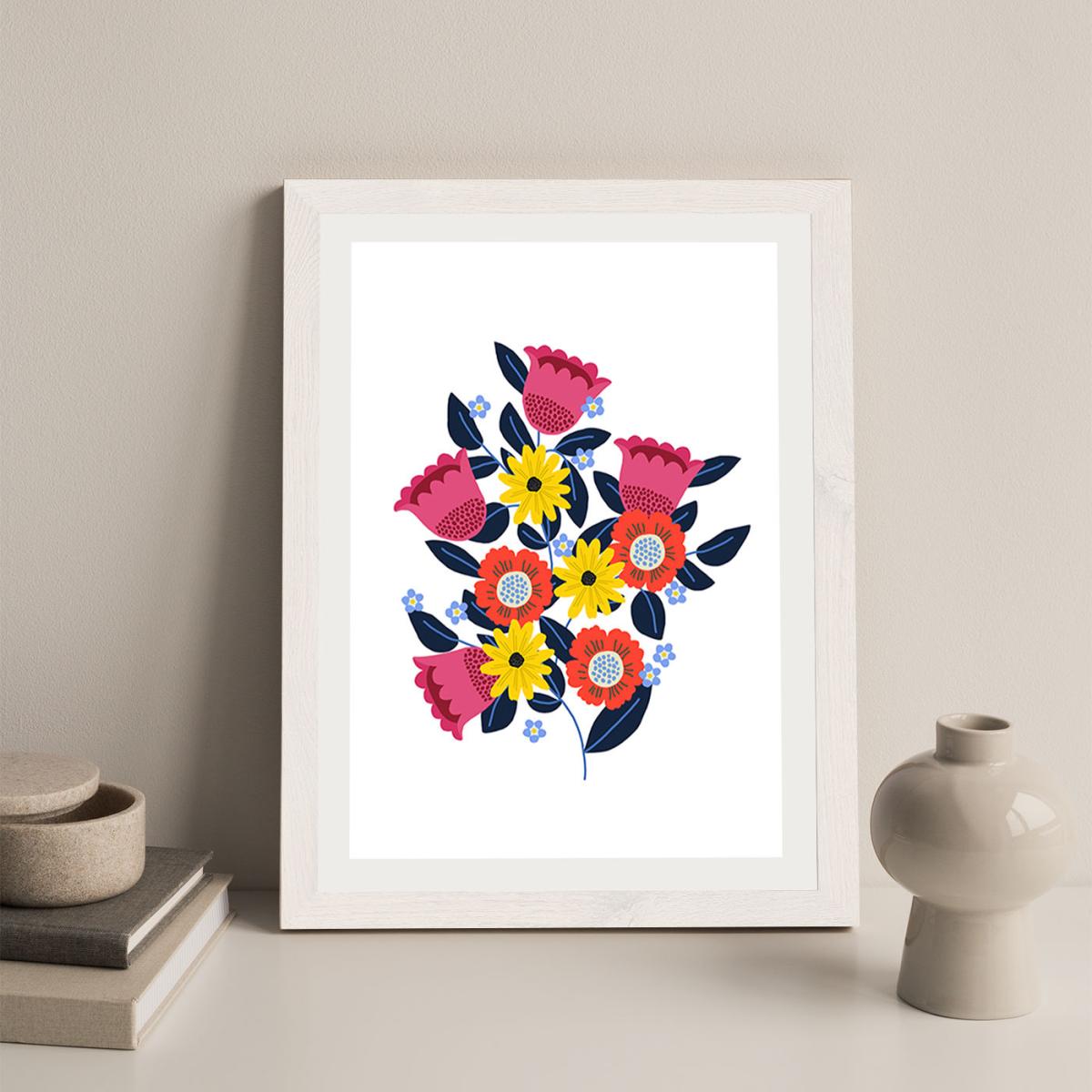Spring Flowers Art Print White Frame – image 4