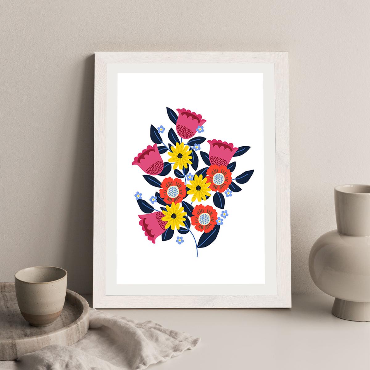 Spring Flowers Art Print White Frame – image 5