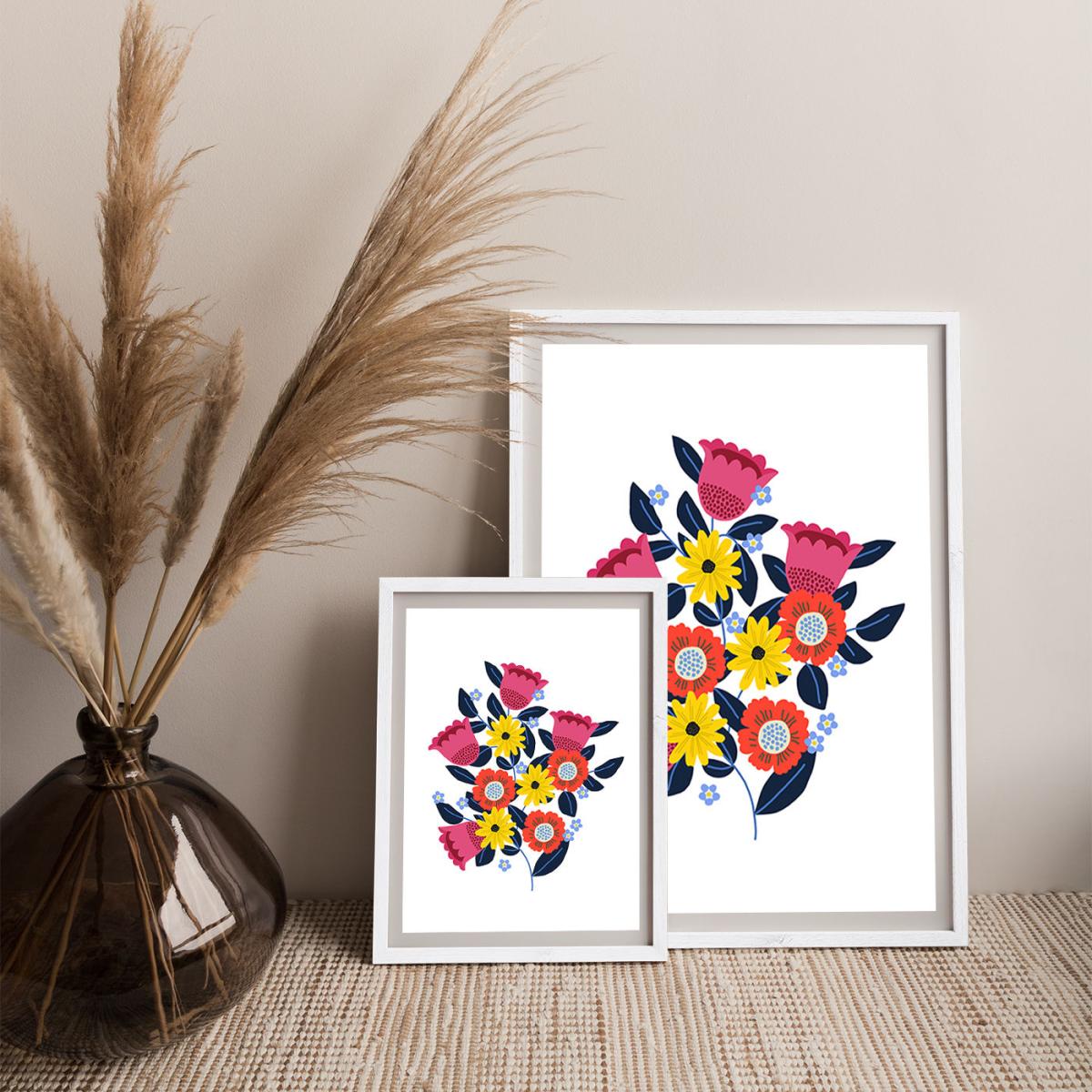 Spring Flowers Art Print White Frame – image 7