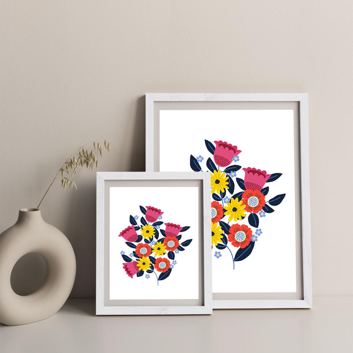 Spring Flowers Art Print White Frame – image 9