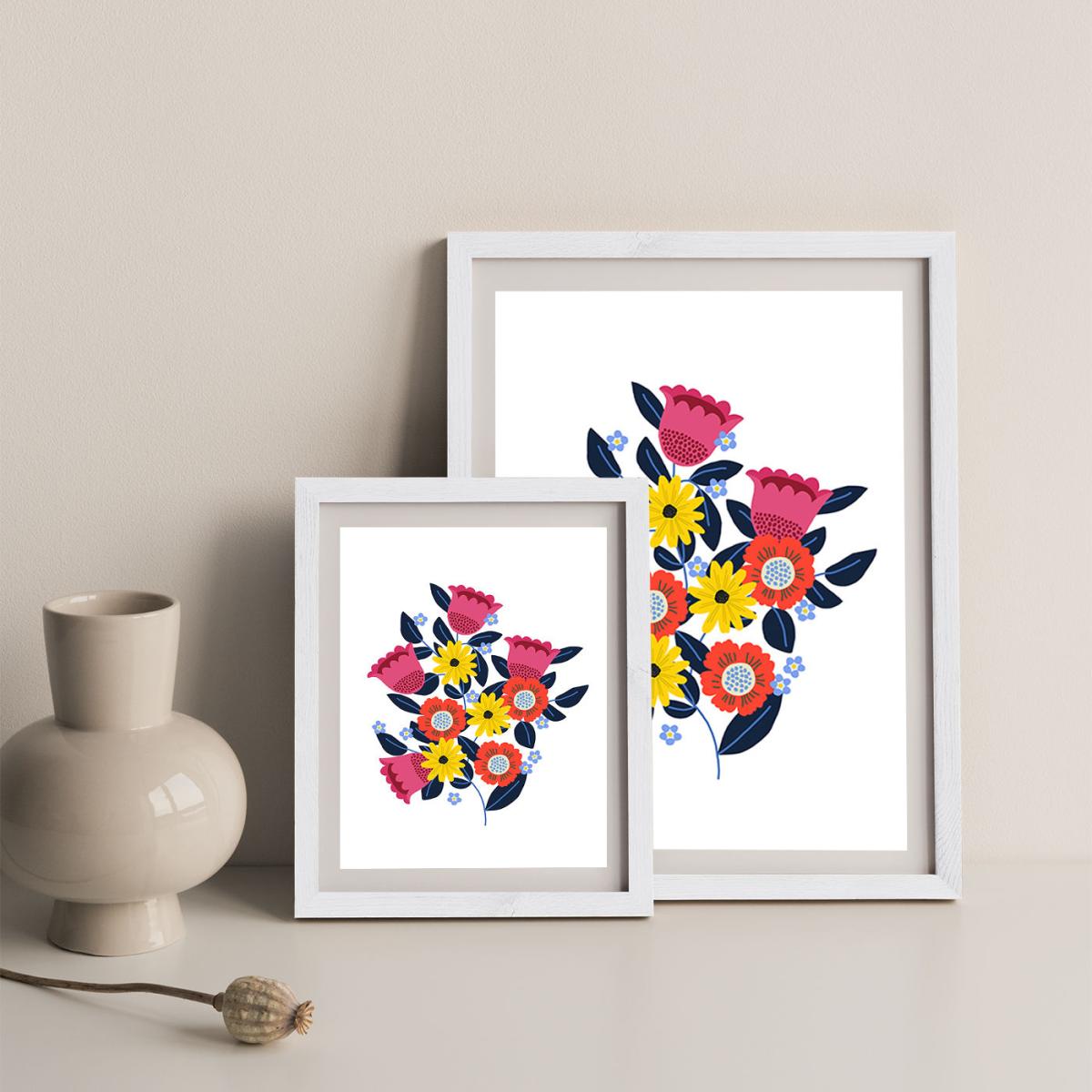 Spring Flowers Art Print White Frame – image 10