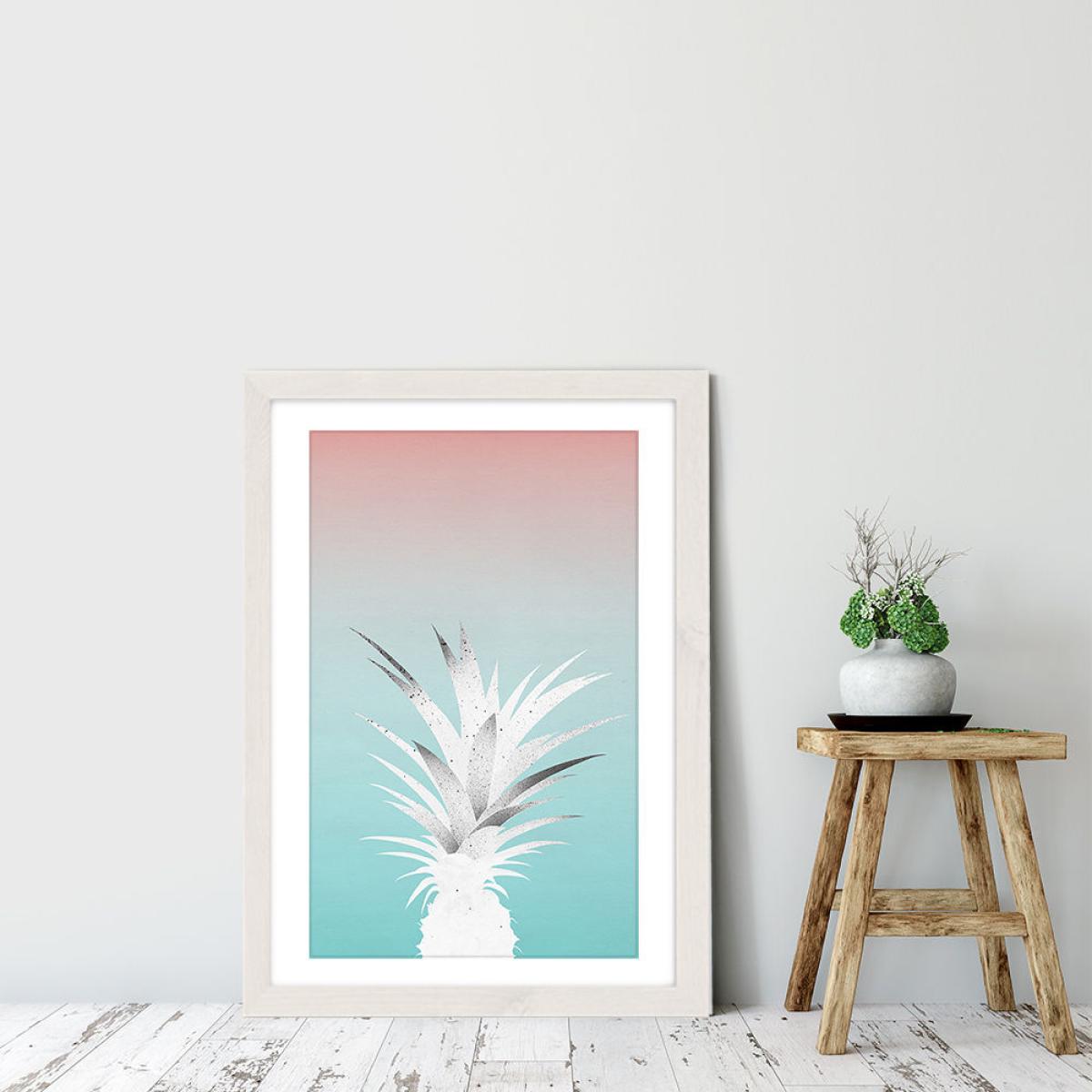 Ananas Comosus Art Print White Frame – image 2