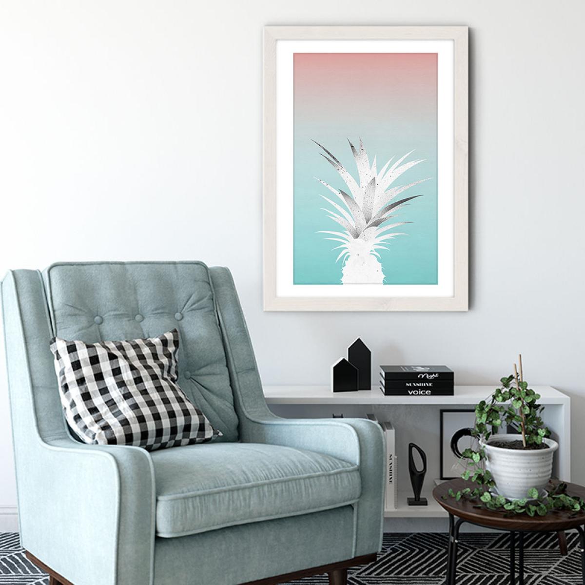 Ananas Comosus Art Print White Frame – image 4